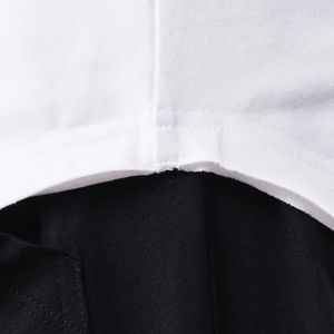 Camiseta Blanca de Cuello Redondo para Hombre, Algodón Premium, Dobladillo Curvo, Corte Atlético, Estilo Casual, Ropa Deportiva, Prenda Superior - Product Image 3
