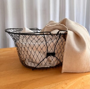 Vintage Black Wire Basket - <b>Egg</b> Basket - Metal Basket - Farmhouse Decor - Product Image 2