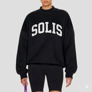 Sweat-shirt à col montant personnalisé avec logo, coupe oversize en molleton de coton, pull chaud d'hiver, streetwear décontracté, commande en gros, haut tendance - Product Image 1
