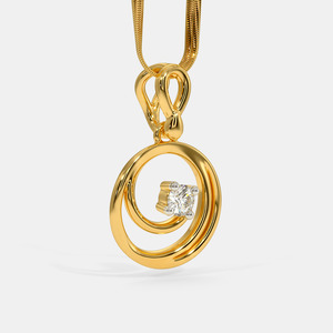 Collar con Colgante de Diamante Cultivado en Laboratorio en Espiral de Oro Amarillo - Product Image 6