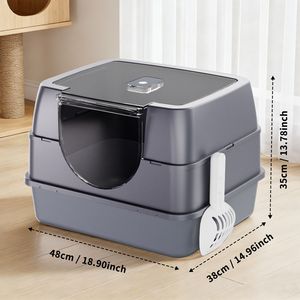 Lettiera per Gatti Chiusa Galaxy Grigia, Durevole e Stabile con Guarnizione Anti-Odore, Realizzata in Plastica e Tofu per Famiglie con Animali Domestici in Tutto il Mondo - Product Image 1