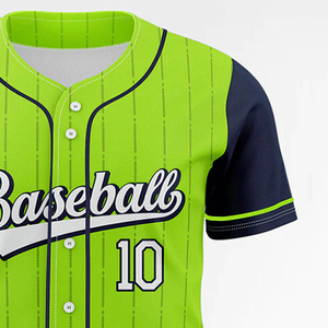 Maillot de sport américain de baseball et de softball à manches courtes et col en V, dernier design, en maille polyester respirante - Product Image 6