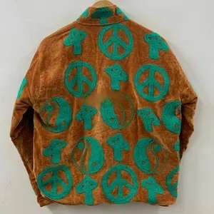 Handcrafted Suzani Velvet Jacket Floral Embroidered Winter <b>Coat</b> Bohemian Ethnic Outerwear Factory Direct Wholesale Price - Product Image 2