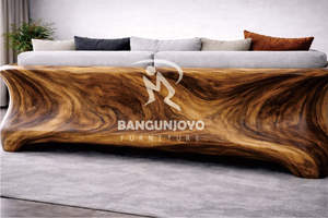 Canapé et décoration murale en bois massif à bord naturel Dunecrest, tendance salon 2026 - Product Image 4