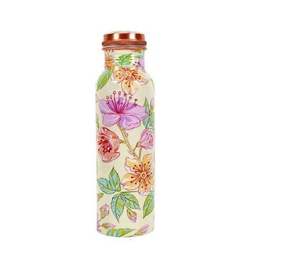 Juego de Botellas de Agua de Cobre Ecológicas de Doble Pared con Estampado Floral y de Hojas, Compre Directamente del Proveedor Indio - Product Image 1