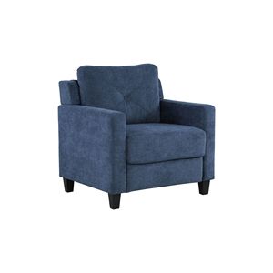 Poltrona da Soggiorno Horatio in Ciniglia Blu Navy - Product Image 1