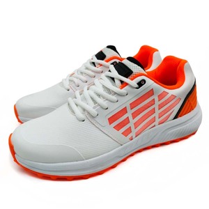 Chaussures de sport respirantes en synthétique à lacets blancs et oranges pour le cricket et l'entraînement en extérieur - Product Image 3