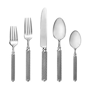 Ensemble de couverts en métal contemporain, ensemble de couverts de table, cuillère, fourchette, couteau, accessoires de cuisine élégants, durables - Product Image 4