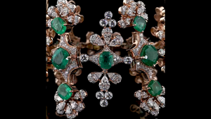 Pulsera Floral Convertible de Esmeraldas y Diamantes 2 en 1, Conjunto de Joyería Nupcial de Lujo, Collar Desmontable con Racimo, Certificado IGI, Rodio - Product Image 5