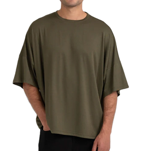 เสื้อยืดโอเวอร์ไซส์ทรงหลวมพิมพ์ลาย ยูนิเซ็กซ์ ผ้าฝ้าย 180 GSM สกรีนโลโก้ได้ เสื้อยืดโอเวอร์ไซส์ผู้ชาย - Product Image 1