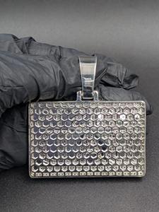 Pendentif plaque textée en moissanite rose, serti de diamants VVS, en argent 925, style hip-hop pour rappeurs, à porter au quotidien, à prix abordable - Product Image 3