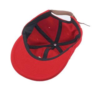 Red Okla Embroidered Snapback <b>Cap</b> Unisex Adult 6-Panel <b>Flat</b> Brim Casual Hat with <b>White</b> Letter Logo Front Panel Design - Product Image 4