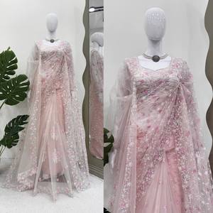 Premier Kritva Fashion Prêt-à-porter Saree Lehenga en Georgette et filet doux, traditionnel, pour fêtes d'hiver et d'automne, style ethnique glamour haut de gamme, prêt-à-porter clé en main - Product Image 2