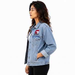 OEM Size Wholesale Manufacturer Private Label Women <b>Denim</b> <b>Jacket</b> Premium Quality Durable Cotton <b>Denim</b> Clothing with OEM Service - Product Image 4