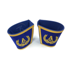 Ensemble tablier, collier et gauntlets de maître maçon de loge bleue, prix d'usine - Product Image 2