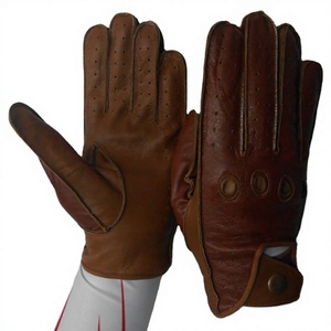 Guantes de Conducción de Cuero para Moda, Dedos Completos, Antideslizantes, Transpirables, Ligeros, de Secado Rápido, Unisex, para Todas las Estaciones, Pakistán - Product Image 1
