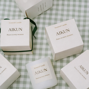 AIKUN Premium Aromatherapy <b>Candle</b> with Black <b>Tea</b> & Fig Glass Jar Elegant Scented <b>Candle</b> for Wholesale & Private Label - Product Image 1