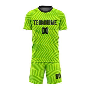 Customizable Green Soccer Jersey Set Sublimated Print Crew Neck Short Sleeve Breathable Polyester Uniform for Adults Unisex - Product Image 3
