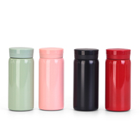 Botella de Agua Mini de 200 ml, Taza de Agua de Acero Inoxidable de Doble Pared con Aislamiento al Vacío, para Bebidas Frías y Calientes, Apta para Bolsos y Carteras