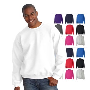 Wholesale 100% Polyester Cotton-like Blank Jogger <b>White</b> Crewneck Custom logo Hoodie Crew Neck Unisex <b>Men</b> <b>Sweatshirt</b> - Product Image 1