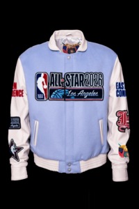 All-<b>Star</b> 2026 Wool & Leather Varsity <b>Jacket</b> Light Blue White - Product Image 1