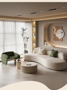 Canapé de salon moderne de luxe avec forme nuage organique et base intégrée pour chambre, appartement, hôtel - Product Image 2