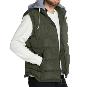 Gilet matelassé léger coupe-vent décontracté pour homme, sans manches, chaud, pour l'automne – Fournisseur de vêtements personnalisés - Product Image 1
