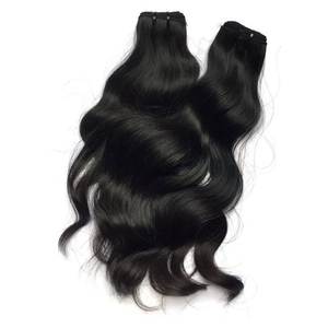 Lot de Cheveux Humains Bruts Premium de 16 Pouces, Ondulés Naturels, Remy, Noir Naturel, pour Extensions à Coudre - Product Image 1