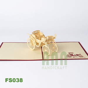ANN HANDICRAFT FS038 Tarjeta 3D Pop-Up de Carruaje Vintage, Manualidad en Papel, Troquelado Personalizado, Rectangular, Regalo de Boda, Tema de Hadas - Product Image 3