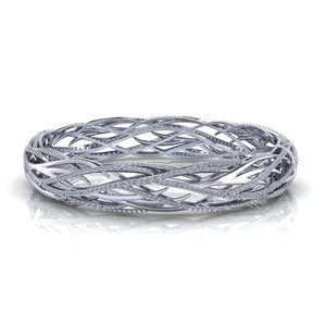 Brazalete de Diamantes Cultivados en Laboratorio con Diseño Tejido en Platino - Product Image 1
