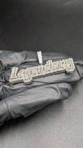 <b>Custom</b> Iced Out <b>Name</b> Pendant <b>Necklace</b> Hip Hop Bling Personalized Script Charm Diamond Look Jewelry Gift For Men - Product Image 4