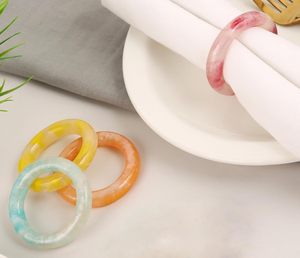 Modern Resin Napkin Rings <b>Set</b> 4.5cm Wide Colorful Stackable Table Decor - Product Image 5