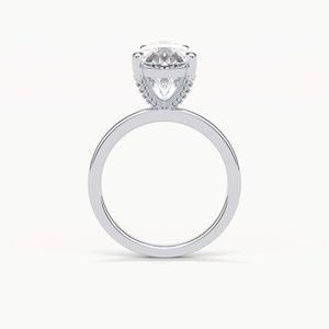 Bague de fiançailles en or blanc 10 carats avec diamant de laboratoire de 1,50 carat, certifié IGI, taille poire, couleur F, clarté VS1, bijoux fins, diamant CVD - Product Image 3