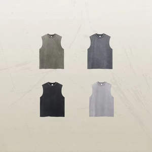 Chaleco de Verano para Hombre, de Alta Calidad, 100% Algodón, Lavado Ácido, Estilo Vintage, Talla Grande, Personalizable para Hombre y Mujer - Product Image 4