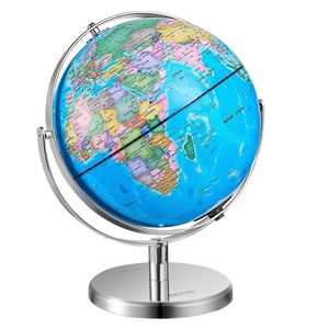 Lighting 13 \ "World Globe Stand LED illuminazione notturna HD stampato mappa 720 ° Spinning globo stabile in metallo pesante per i bambini - Product Image 1