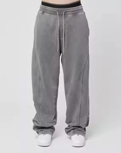 Nouvelle Arrivée Pantalon Homme Tendance Délavé à l'Acide, Tissu 100% Coton de Haute Qualité, Taille Élastique, Coupe Ample, Survêtement pour Homme - Product Image 1