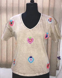 Camiseta de Algodón con Cuello en V para Mujer, Suministro al por Mayor del Fabricante al Mejor Precio - Product Image 4