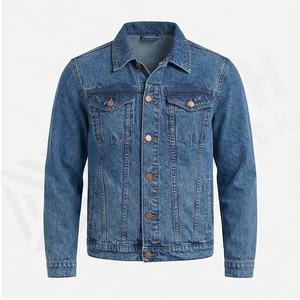 Veste en jean d'hiver pour homme de haute qualité OEM, décontractée, respirante, séchage rapide, unie, coupe oversize, boutonnée sur le devant, logo personnalisable - Product Image 2