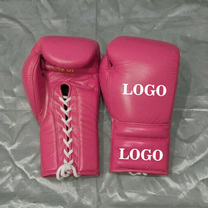 Guantes de boxeo con logotipo personalizado de fábrica, con cordones, de cuero genuino, profesionales, para entrenamiento de kickboxing, para adultos. - Product Image 2