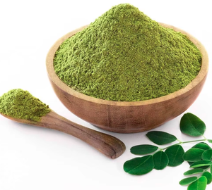 Poudre de feuilles de Moringa séchées sauvages, qualité alimentaire, extraction par solvant, emballée sous vide pour ingrédients à base de plantes et alimentaires - Product Image 1