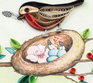 Wholesale Quilling Card Bird On The Nest Design Theme Animal <b>Handmade</b> Greeting Card With Envelope Quilled Card For <b>Paper</b> Gifts - Product Image 2
