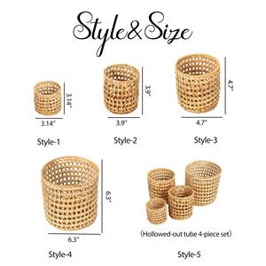 Organisateur de couverts en rotin tressé à la main pour table à manger, comptoir de cuisine, café, restaurant et rangement naturel - Product Image 6