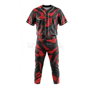 Uniforme de baseball de qualité supérieure, jersey personnalisé à boutons complets, pantalon assorti, design imprimé par sublimation, polyester respirant - Product Image 5