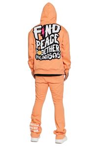 2025 printemps nouveautés Chenille lettre Patch recadrée à capuche empilé pantalons de survêtement surdimensionnés survêtements 2 pièces survêtements évasés - Product Image 2