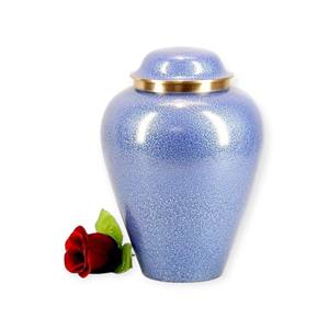 Urne funéraire moderne effet marbre bleu avec mini-urne souvenir assortie pour un ensemble commémoratif complet - Product Image 3