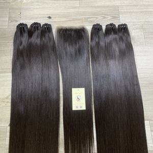 Os de cheveux vietnamiens crus cuticules droites paquets de cheveux alignés extensions de trame dentelle suisse 5x5 HD fermeture cheveux humains Vietnam - Product Image 4