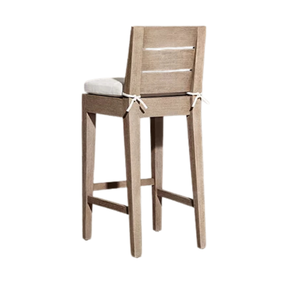 Luxury Outdoor Bar <b>Stool</b> Solid Teak Comfortable Cushion Seat Elegant Slat Back Eco-Friendly Premium Patio Garden Furniture - Product Image 4