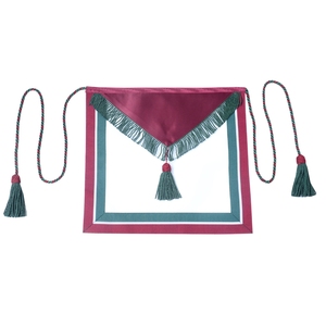 Tablier de Maçonnerie du Rite Écossais du 18e Degré Personnalisé, Bordure Rouge Brodé, Tissu Blanc, Badge à Coudre, Style Classique - Product Image 3