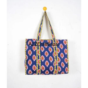 Bolsa de Mano Grande (Más de 50 cm) de Algodón a Rayas para Mujer, con Asa Larga, para la Playa, Viajes, Fiestas, Almacenamiento y Exhibición, Rajasthan A2ZCraftBazar - Product Image 2