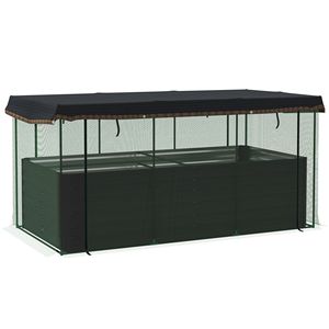 Jardinière surélevée en acier galvanisé gris foncé avec cage de protection et toile d'ombrage pour fleurs, légumes et herbes - Product Image 1